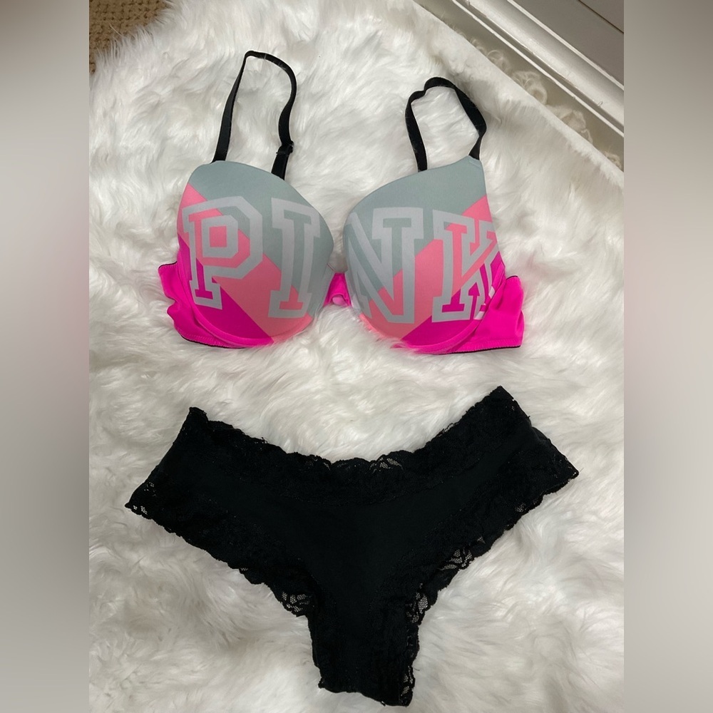 PINK Y2K  Victoria's Secret Pink and Black Set
